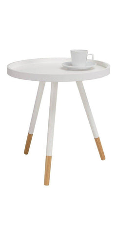 INNIS ROUND TRAY SIDE TABLE WHITE