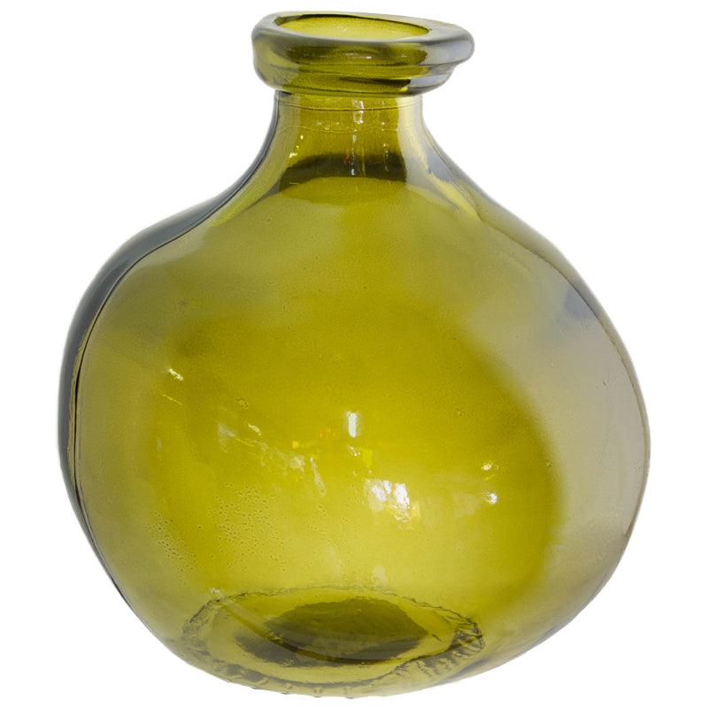 Olive Green Simplicity Vase 18Cm TRANS NATAL CUT GLASS