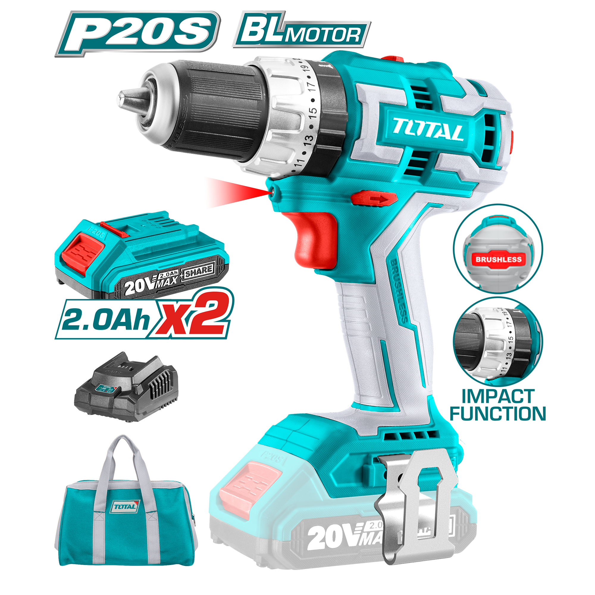 TOTAL TOOLS LITHIUM-ION BRUSHLESS IMPACT DRILL TOTAL TOOLS NAMIBIA