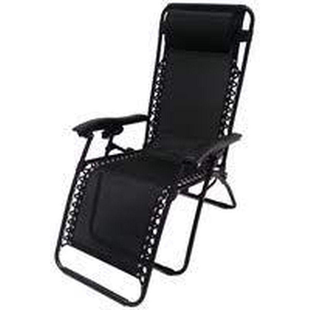 GARDEN CHAIR RELAX W/PILLOW - BLACK